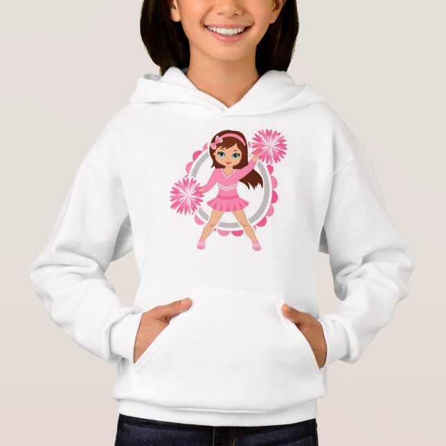 Pink Cheerleader Brünett - Niedlich Cheerleader Hoodie (Vorderseite)