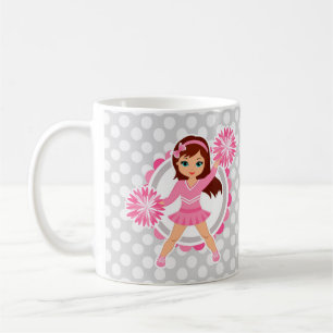Pink Cheerleader Brunette - Cute Cheer Kaffeetasse
