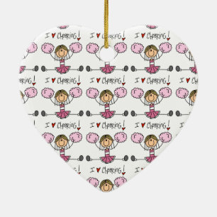Pink Cheerleader Keramikornament