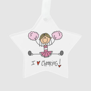 Pink Cheerleader Ornament