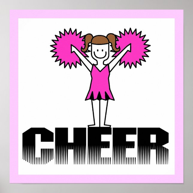 Pink Cheerleading T - Shirt und Geschenke Poster (Vorne)