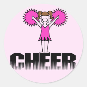 Pink Cheerleading T - Shirt und Geschenke Runder Aufkleber