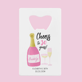 Pink Cheers bis 30 Jahre blubbly 30. Geburtstag Pa Geldbeutel Flaschenöffner