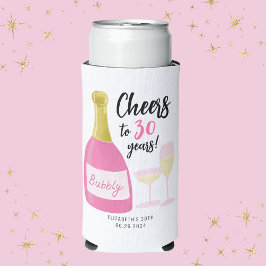 Pink Cheers bis 30 Jahre blubbly 30. Geburtstag Pa Selters Dosenkühler