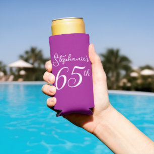 Pink Cheers to 65 Years 65 th Birthday Party Selters Dosenkühler