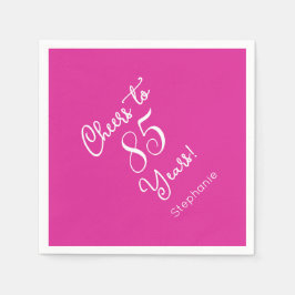 Pink Cheers to 85 Years 85 th Birthday Serviette