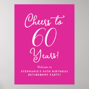 Pink Cheers zum 60. Rentenparty-Jubiläum Poster