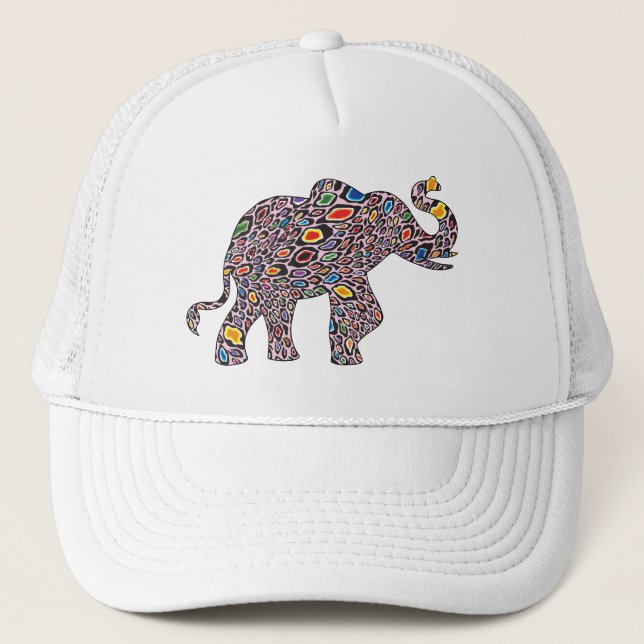 Pink-Cheetah-Elephant Truckerkappe (Vorderseite)