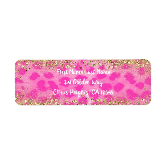 Pink Cheetah Leopard Print Gold Glitzer Trendy (Vorne)