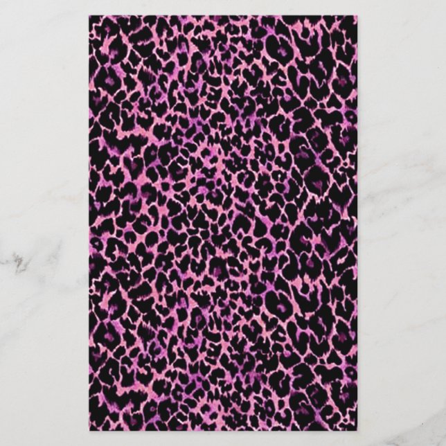 Pink Cheetah Pattern Briefpapier (Vorderseite)