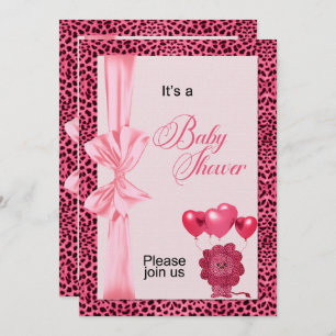 Pink Cheetah Print Baby Dusche Einladung