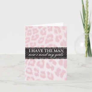 Pink Cheetah Print Bridesmaid Request Card Einladung