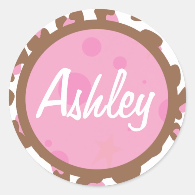 Pink Cheetah Print Runder Aufkleber (Vorderseite)