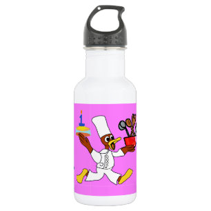 Pink Chef Ducky Geburtstag Edelstahlflasche