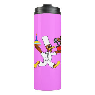 Pink Chef Ducky Geburtstag Thermosbecher