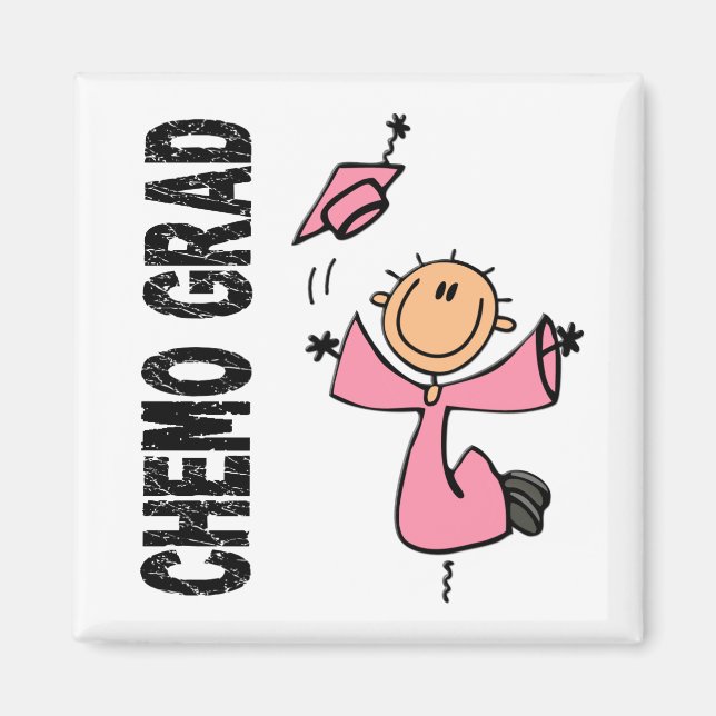 Pink CHEMO GRAD 1 (Brustkrebs) Magnet (Vorne)