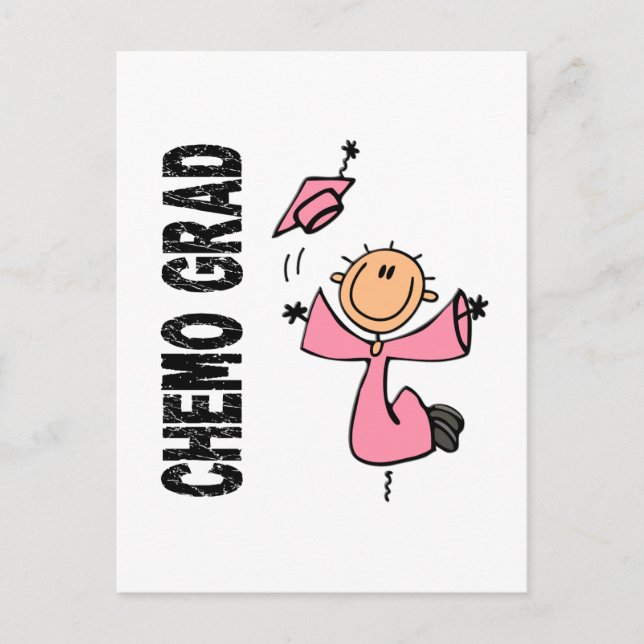 Pink CHEMO GRAD 1 (Brustkrebs) Postkarte (Vorderseite)