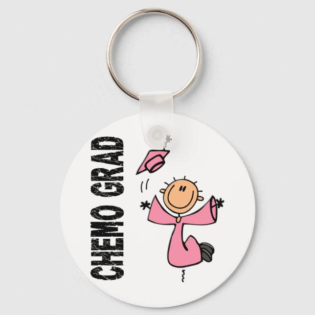 Pink CHEMO GRAD 1 (Brustkrebs) Schlüsselanhänger (Vorderseite)