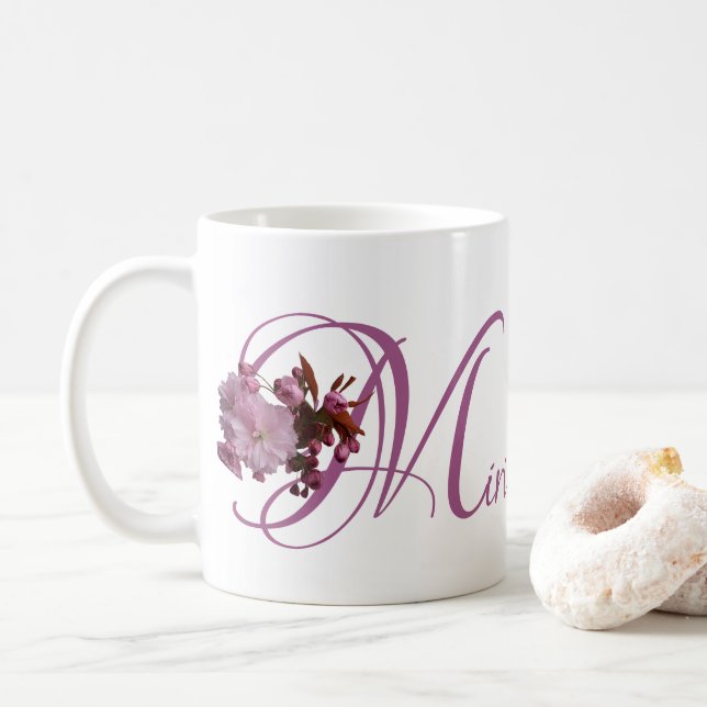 Pink cherblüte boho kaffeetasse (Mit Donut)