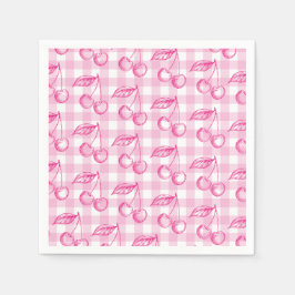 Pink Cherry Ästhetische Koquette Serviette