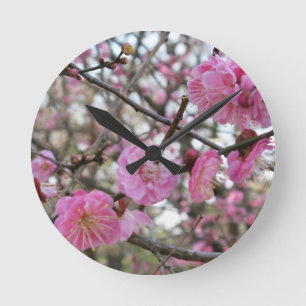 Pink Cherry Blosm / Sakura / ラ(桜) Runde Wanduhr