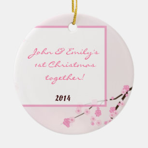 Pink Cherry Blosom Personalisierter Name Ornament