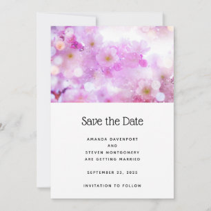 Pink Cherry Blossom Blume Foto Hochzeit Save The Date