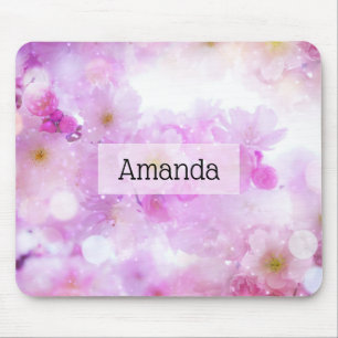 Pink Cherry Blossom Blume Foto Mousepad