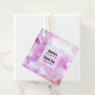 Pink Cherry Blossom Blume Foto Vielen Dank Geschenkanhänger