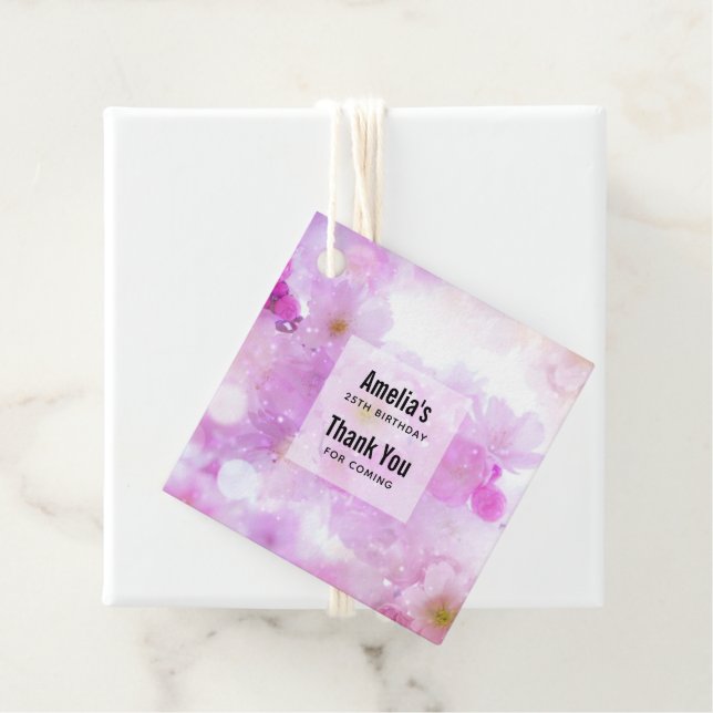 Pink Cherry Blossom Blume Foto Vielen Dank Geschenkanhänger (Beispiel)