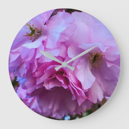 Pink Cherry Blossom Blume Große Wanduhr