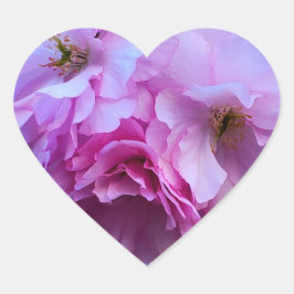 Pink Cherry Blossom Blume Herz-Aufkleber