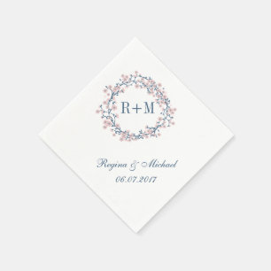 Pink Cherry Blossom Blume Hochzeit Napkin Serviette