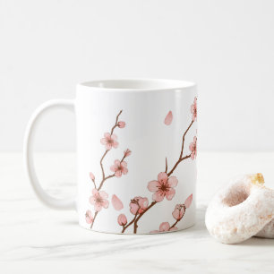 Pink Cherry Blossom Blume Kaffee Tasse