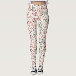 Pink Cherry Blossom, Blumenmuster und Blätter Must Leggings