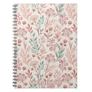 Pink Cherry Blossom, Blumenmuster und Blätter Must Notizblock