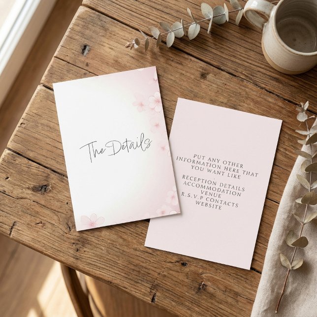 Pink Cherry Blossom Die Details Umschließkarte Begleitkarte (Pink Cherry Blossom The Details Enclosure Card.)