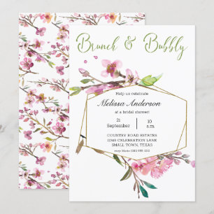 Pink Cherry Blossom Floral Bridal Brunch