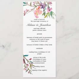 Pink Cherry Blossom Floral Wedding Programm