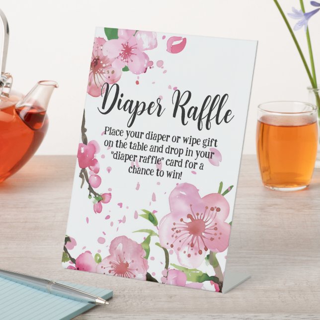 Pink Cherry Blossom Frühlingsblütenspinner Sockelschild (In Situ)