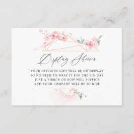Pink Cherry Blossom Geometric Bridal Display Begleitkarte