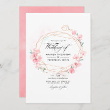 Pink Cherry Blossom Geometric QR Code UAWG Wedding