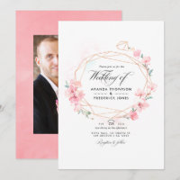 Pink Cherry Blossom Geometric Spring Wedding Foto