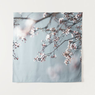 PINK CHERRY BLOSSOM IN NAH-OBEN-FOTOGRAFIE WANDTEPPICH