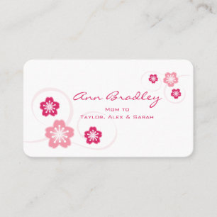 Pink Cherry Blossom Mama Calling Card Telefonnummerkarte