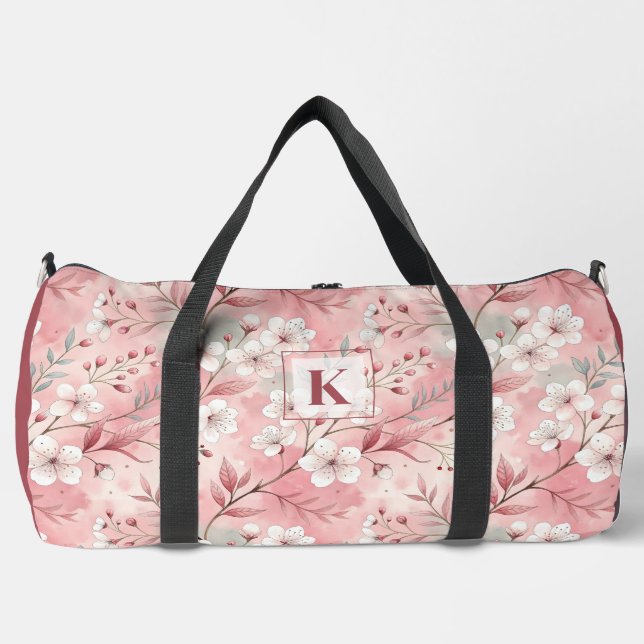 Pink cherry blossom monogram duffle bag (Vorderseite)