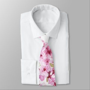 Pink Cherry Blossom Muster Krawatte
