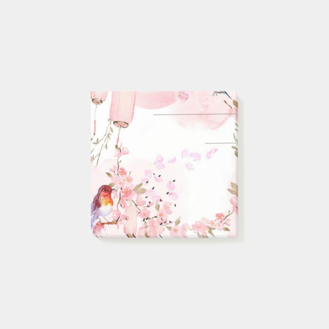 Pink Cherry Blossom Post It Notes Post-it Klebezettel (Vorderseite)