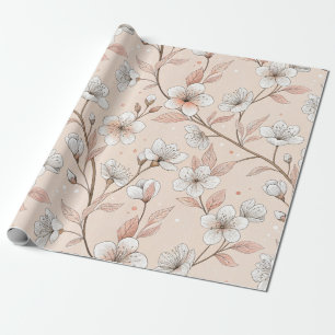 Pink Cherry Blossom Sakura Muster auf Pink (2) Geschenkpapier