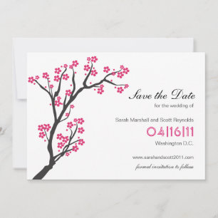 Pink Cherry Blossom Save the Date